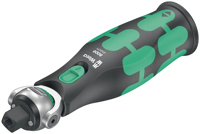 Produktfoto 1 von Schwenk- u.U.-Knarre 8009 Zyklop Pocket Set 1 3/8Zoll+1/4 Zoll 72 Z.WERA
