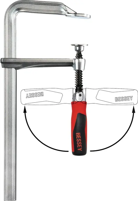 Produktfoto 1 von Ganzstahlschraubzwinge GZ-KG Spann-W.400mm A.120mm 2-K-Klappgriff BESSEY