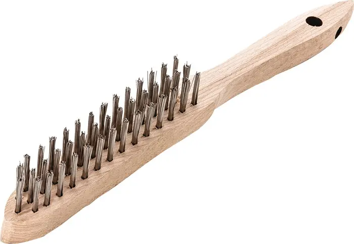 Produktfoto 1 von Handbürste L.290mm 0,35mm Stahldraht Besatz-L.140mm 3-reihig 12 LESSMANN