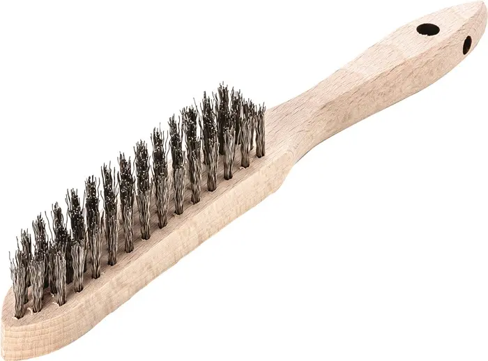 Produktfoto 1 von Handbürste L.290mm 0,35mm rostfr.Draht Besatz-L.140mm 4-reihig 12 LESSMANN