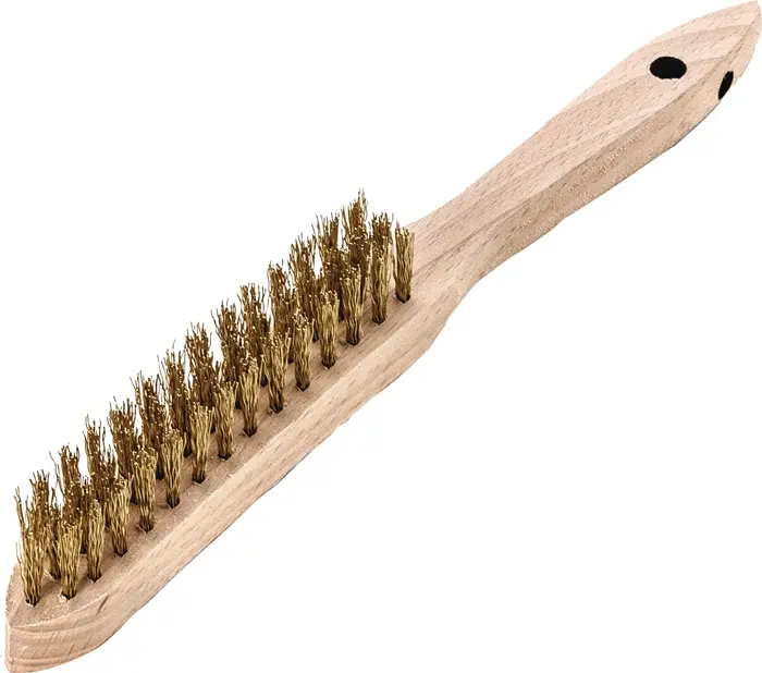 Produktfoto 1 von Handbürste L.290mm 0,35mm Messingdraht Besatz-L.140mm 3rhg.12 LESSMANN