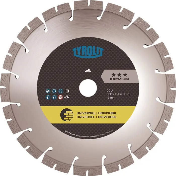 Produktfoto 1 von Diamanttrennscheibe DCU Premium D.125mm Bohr.22,23mm Bau univ.10mm TYROLIT