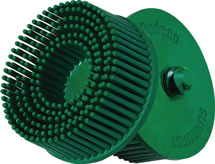 Produktfoto 1 von Radialbürstenscheibe Sunburst D.51mm K.50 A50 XCRS B.51 grün 25000min-¹ TYROLIT