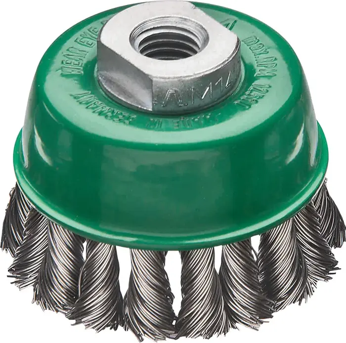 Topfbürste D.65mm M14 Drahtstärke 0,5mm VA Wechselzopf 12500min-¹ LESSMANN