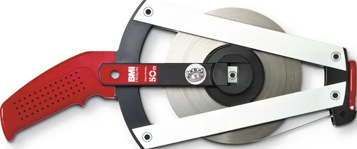 Produktfoto 1 von Rahmenbandmaß ERGOLINE L.30m Band-B.13mm Bcm EG II Alu.gelb Glasfaser BMI