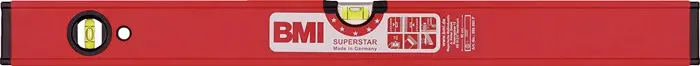 Produktfoto 1 von Wasserwaage SUPERSTAR 100cm Alu.rot ± 0,5 mm/m BMI