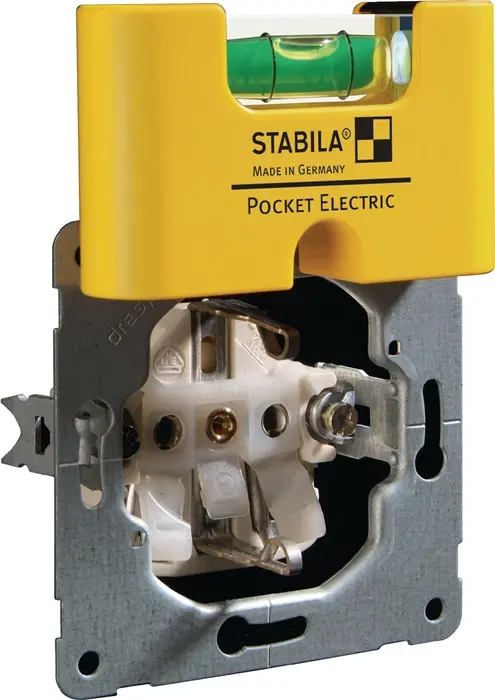 Produktfoto 1 von Wasserwaage Pocket Electric 7cm Ku.gelb ± 1mm/m m.Magnet STABILA