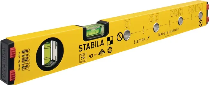 Produktfoto 1 von Wasserwaage 70 Electric 43cm Alu.gelb ± 0,5mm/m STABILA