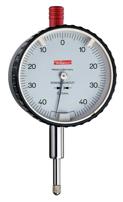 Produktfoto 1 von Sicherheitsmessuhr DIN 878 SI-90 0,8mm Abl.0,01mm m.Stoßschutz KÄFER