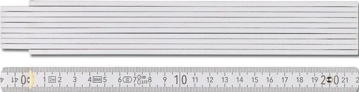 Produktfoto 1 von Gliedermaßstab 9072 L.2m B.16mm mm/cm EG III Buche weiß BMI