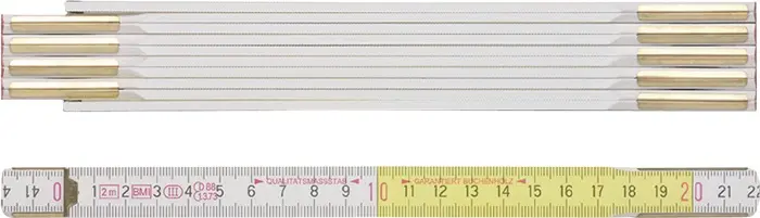 Produktfoto 1 von Gliedermaßstab 9143 L.3m B.16mm mm/cm EG III Buche weiß-gelb BMI