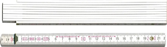 Produktfoto 1 von Gliedermaßstab L.2m B.16mm mm/cm EG III Buche weiß BMI