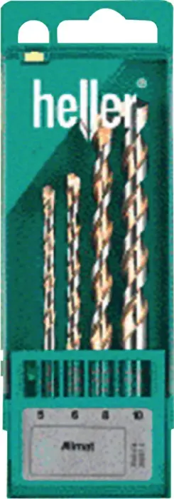 Produktfoto 1 von Universalbohrersatz Allmat 4tlg.D.5,6,8,10mm Rundschaft HELLER