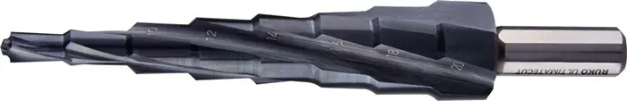Produktfoto 1 von Stufenbohrer ULTIMATECUT Bohrber.6-20mm HSS RUnaTEC Spiralnut Z.4 Stufen 8 RUKO
