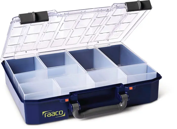 Produktfoto 1 von Sortimentskasten CarryLite 80 4x8-9 B337xT278xH80mm 9 Fächer blau RAACO