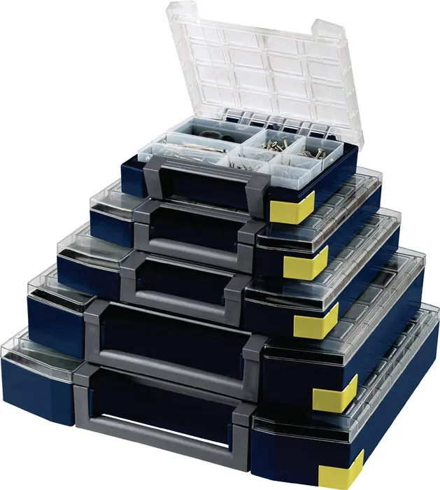Produktfoto 1 von Sortimentskoffer boxxser B354xT323xH55mm 14 Fächer m.Profilraster RAACO