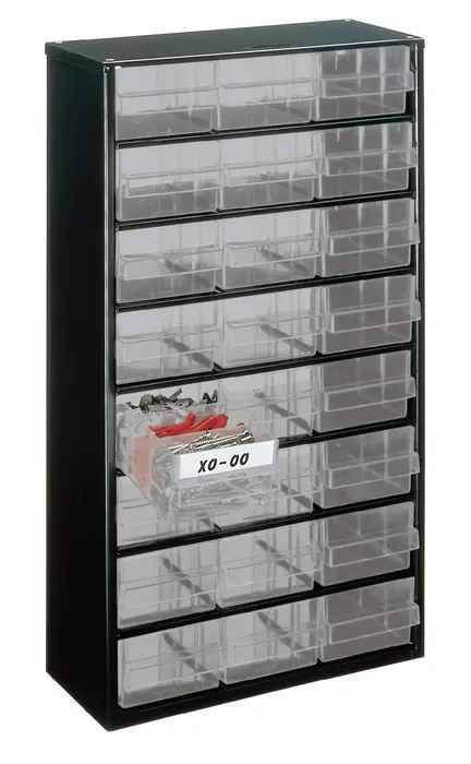 Produktfoto 1 von Kleinteilemagazin B306xT150xH552mm galvanisiertes Stahlbl.24 Schubl.PP