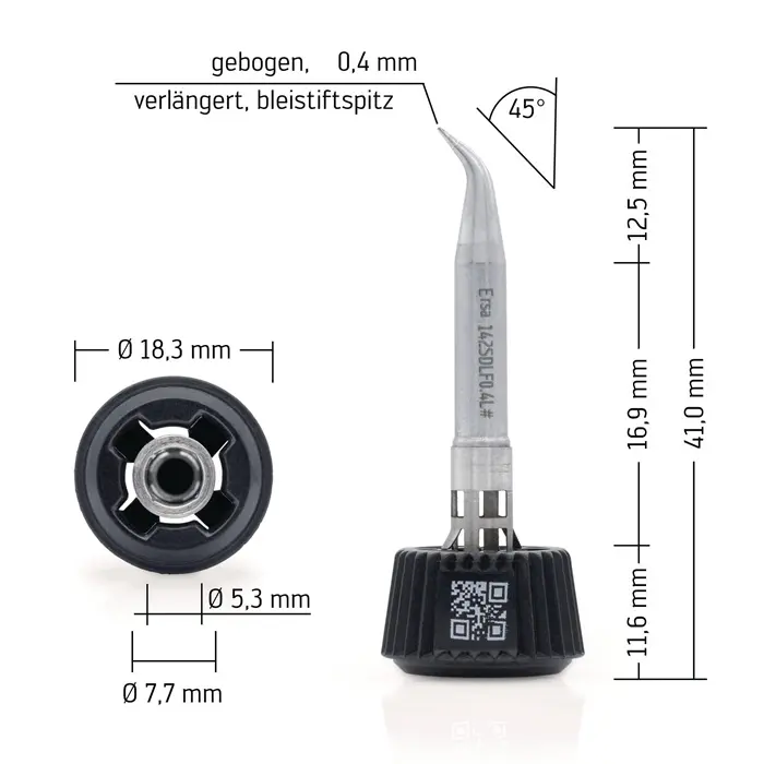 Produktfoto 1 von Lötspitze bleistiftspitz B.0,4mm 0142SDLF04L/SB ERSA