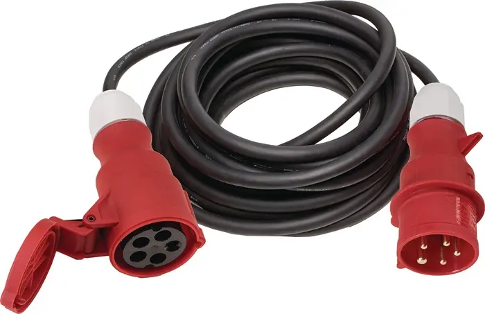 Produktfoto 1 von CEE-Verlängerung 32 A 400 V 10m H07RN-F 5x6mm² schwarz IP44 WEINGÄRTNER