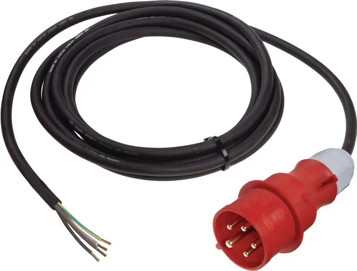 Produktfoto 1 von Anschlussleitung H07RN-F 5x4mm² 5m CEE-Stecker,5-polig schwarz