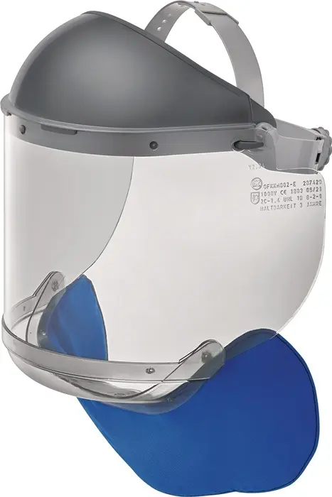 Produktfoto 1 von Elektriker Gesichtsschutz GFKKH002-E PC,grau 550x200x2mm EN 166,EN 170,GS-ET 29