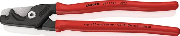 Produktfoto 1 von Kabelschere StepCut XL L.225mm Kopf brün.Ku.-Überzug KNIPEX