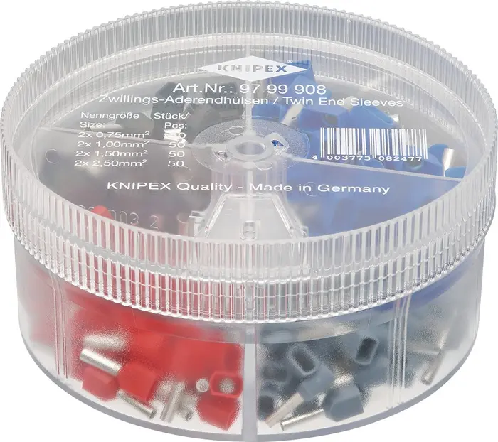 Produktfoto 1 von Sortimentsbox 200-tlg.2x0,75-2x2,5mm² Ku.-Box KNIPEX