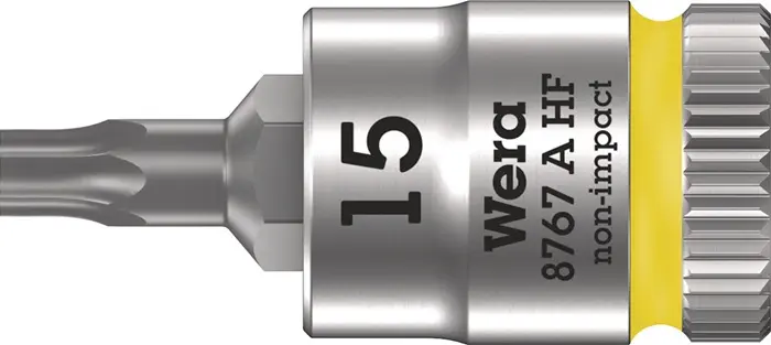 Steckschlüsseleinsatz 8767 A HF TORX® 1/4 Zoll T15 L.28mm WERA