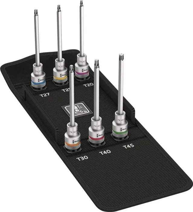 Produktfoto 1 von Steckschlüsselsatz 8767 C TORX® HF2 6-tlg.1/2 Zoll T20-T45 WERA