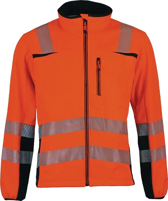 Produktfoto 1 von Warnschutz-Softshelljacke Prevent® Trendline Gr.M orange/schwarz