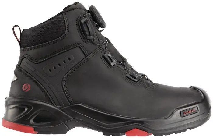 Produktfoto 1 von Sicherheitsstiefel Braxton Gr.44 schwarz/rot Leder S3 SRC HRO EN20345 BAAK