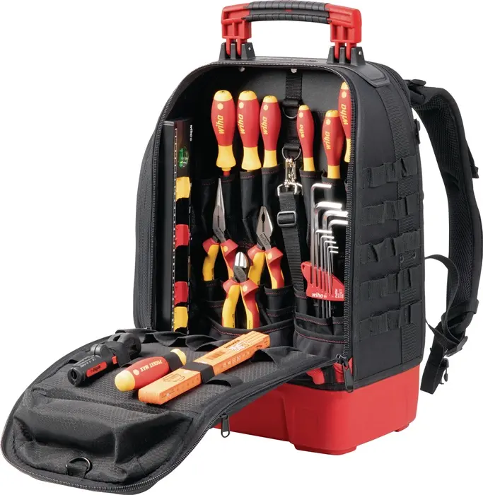 Produktfoto 1 von Werkzeugsortiment electric 27-tlg.im Werkzeugrucksack WIHA