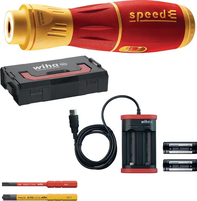 Produktfoto 1 von Schraubendreherset speedE® II electric 6-tlg.Akku Schlitz/(+/-Schlitz/PZD) WIHA