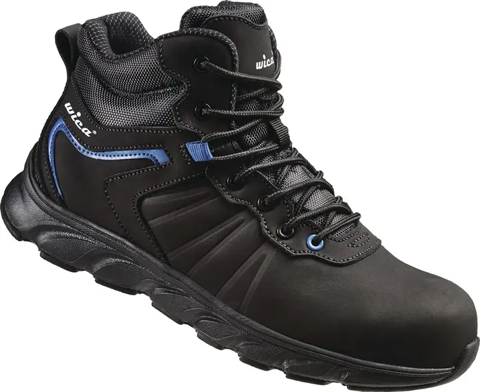 Produktfoto 1 von Sicherheitsstiefel Mathi Gr.45 schwarz/blau S3 SRC EN20345 Leder WICA