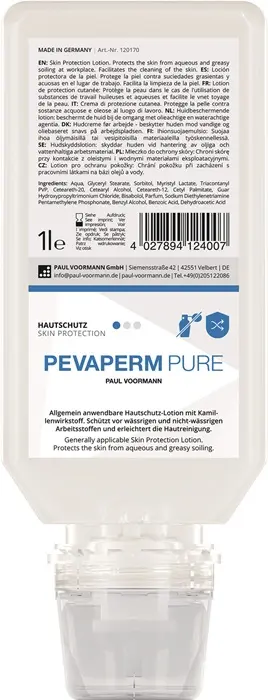 Produktfoto 1 von Hautschutz PEVAPERM PURE 1l unparfümiert Softflasche PAUL VOORMANN