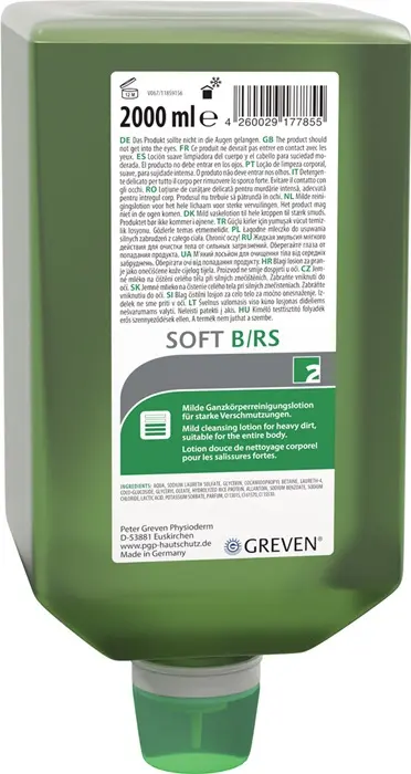 Produktfoto 1 von Hautreinigungslotion GREVEN® SOFT B/RS 2l Flasche f.9000 473 404