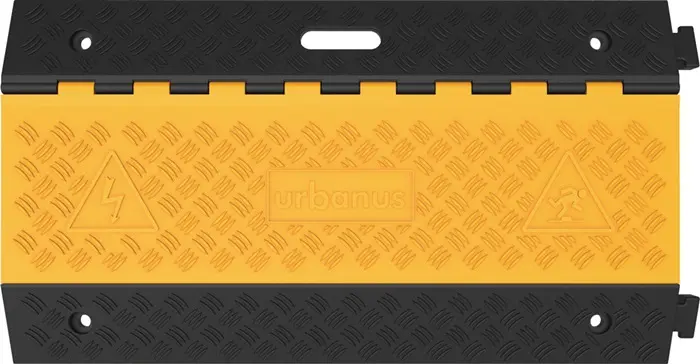 Produktfoto 1 von Schlauch- u.Kabelbrücke L900xB500xH50mm Gum.schwarz/gelb 5 Kanäle