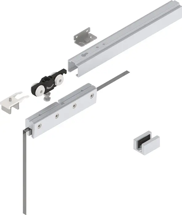 Produktfoto 1 von Schiebetürsystem 73 80kg 1300mm EV1 elox.GLT 8/10mm Kompletts.