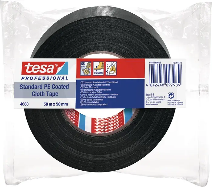 Produktfoto 1 von Gewebeband tesaband® Stand.4688 schwarz L.50m B.50mm Rl.TESA