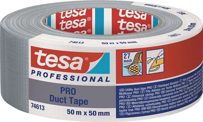 Produktfoto 1 von Gewebeband Duct Tape PRO 74613 mattsilber L.50m B.50mm TESA
