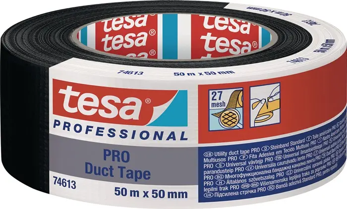 Produktfoto 1 von Gewebeband Duct Tape PRO 74613 schwarz L.50m B.50mm TESA