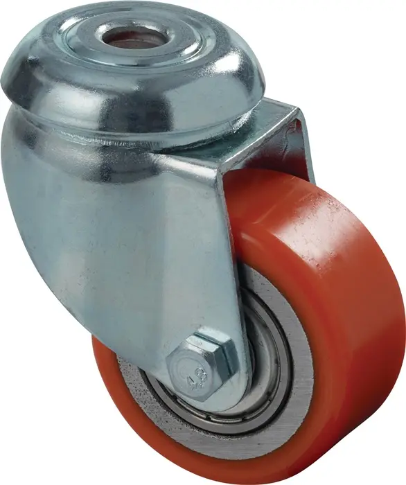 Produktfoto 1 von Lenkrolle D.50mm Trgf.120kg m.Rückenloch 11mm PU BS ROLLEN