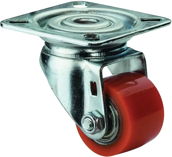 Produktfoto 1 von Lenkrolle D.35mm Trgf.100kg m.Platte PU BS ROLLEN