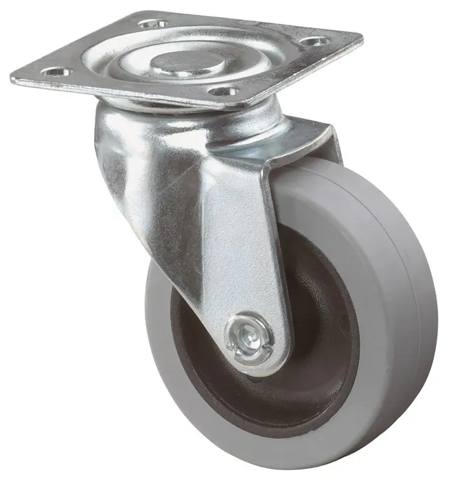 Produktfoto 1 von Lenkrolle D.50mm Trgf.35kg m.Platte grau BS ROLLEN