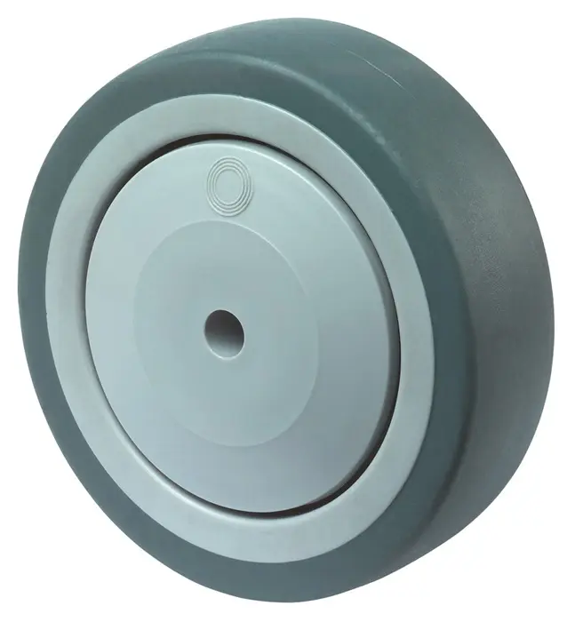 Produktfoto 1 von Ersatzrad D.100mm Trgf.100kg Gum.grau Achs-D.8mm Nabenl.36,5mm BS ROLLEN