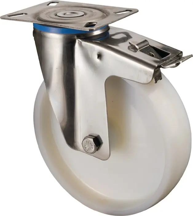 Produktfoto 1 von Lenkrolle D.80mm Trgf.100kg m.Festst.Ku.95x80mm BS ROLLEN