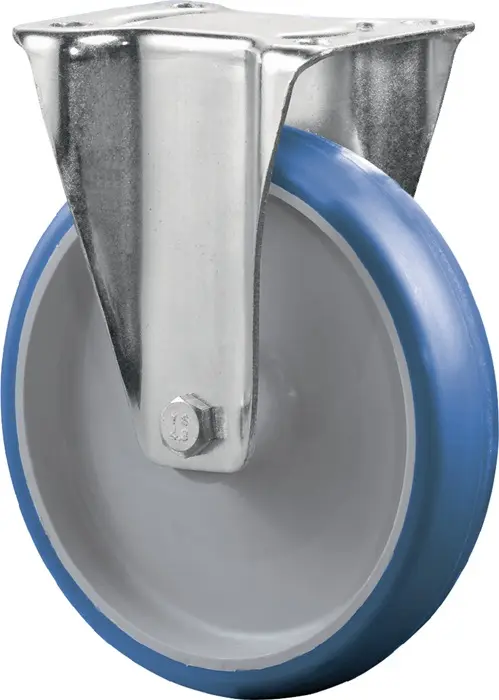 Produktfoto 1 von Bockrolle D.125mm Trgf.175kg Polyurethan,blau Platte L104xB80mm BS ROLLEN
