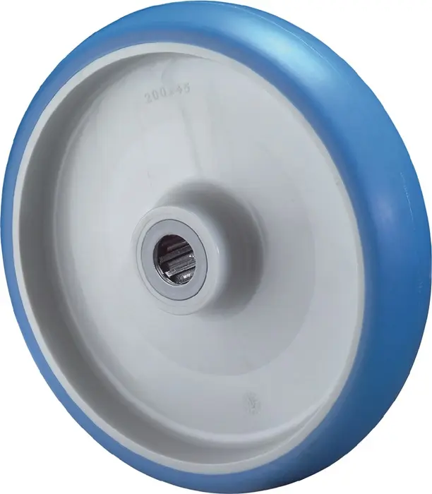 Produktfoto 1 von Ersatzrad D.80mm Trgf.100kg Polyurethan,blau Achs-D.12mm Nabenl.40mm BS ROLLEN