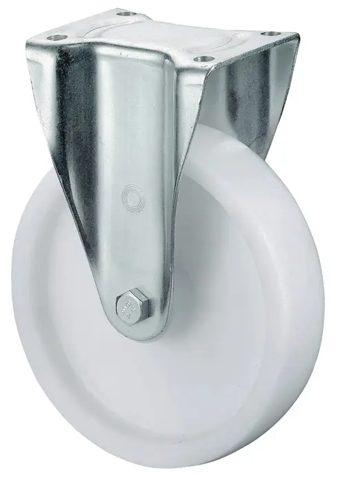 Produktfoto 1 von Schwerlast-Bockrolle D.100mm Trgf.350kg Ku.Platte L105xB85mm BS ROLLEN