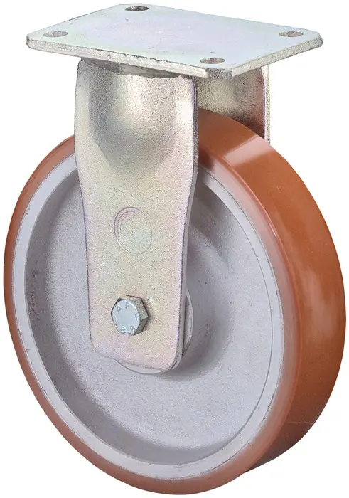 Produktfoto 1 von Schwerlast-Bockrolle D.200mm Trgf.1000kg Guß-PU Platte L138xB110mm BS ROLLEN